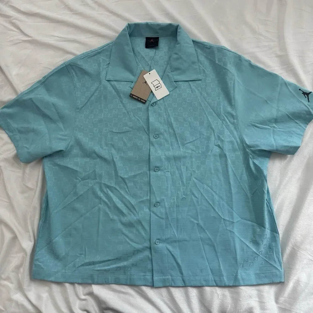 Air Jordan SAMPLE Monogram Button Down Short Sleeve Shirt